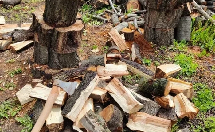 Рубаю, колю дрова