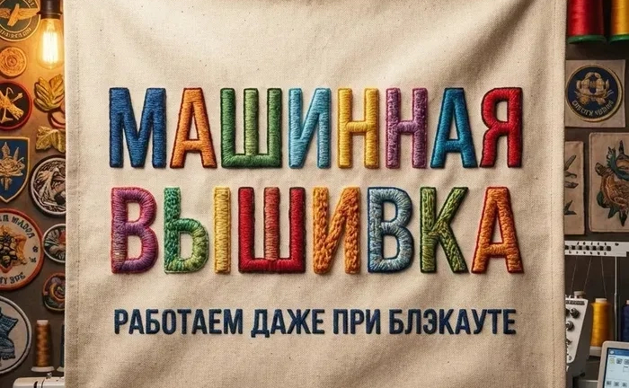 Вышивка на промышленной 10ти головой вышивальной машине. 5 грн 1000 стежков