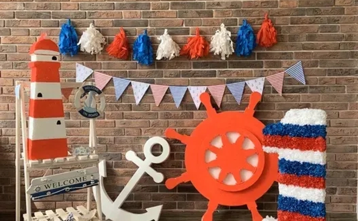 Фотозона морська на день народження, фотосесію, Цифра 1, один, одиниця Фотозона морська на день народження, фотосесію, Цифра 1, один, одиниця