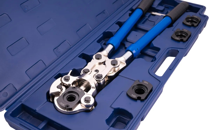 Прес-кліщі для металопластикових труб (Прес-фітинг) Прес-кліщі для металопластикових труб (Прес-фітинг)