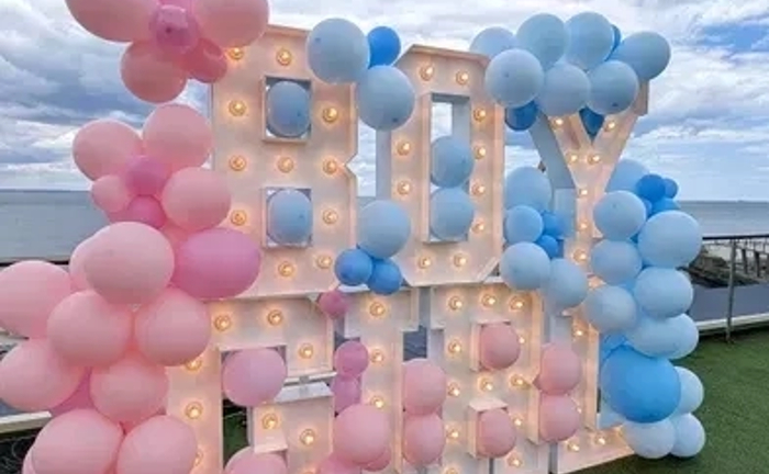 Літери для ґендер паті baby, ведуча, Фотозона, букви, дим, салют, кульки Літери для ґендер паті baby, ведуча, Фотозона, букви, дим, салют, кульки