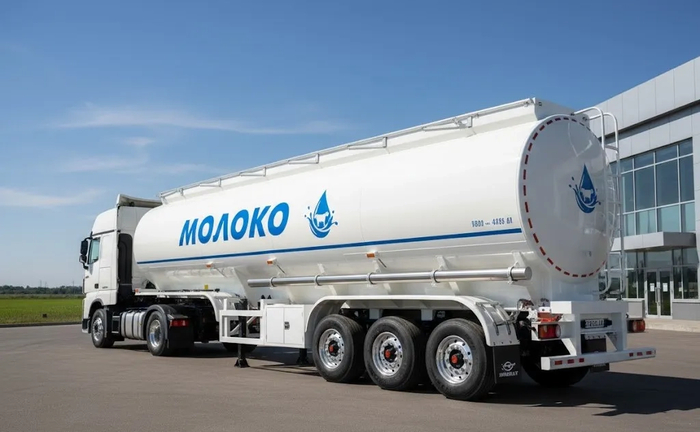 Харчова автоцистерна для перевезення молока Харчова автоцистерна для перевезення молока