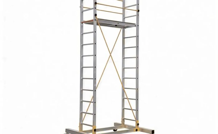 Алюмінієва вишка-тура на колесах широка 6м Алюмінієва вишка-тура на колесах широка 6м