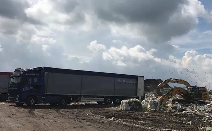 перевезення сміття відходів рухомою підлогою щеповоз