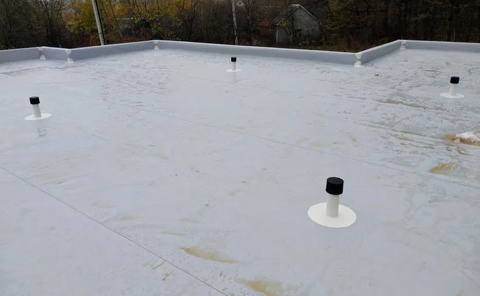 Покрівля даху ПВХ плівкою. Плівка даху, пласка покрівля, монтаж ПВХ мембран Покрівля даху ПВХ плівкою. Плівка даху, пласка покрівля, монтаж ПВХ мембран