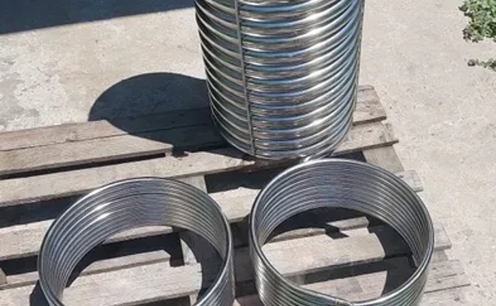 Изготовление: змеевик, теплообменник спиральный из нержавейки 1 000 грн. Изготовление: змеевик, теплообменник спиральный из нержавейки 1 000 грн.