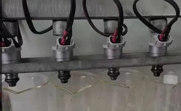 Промивання форсунок, бензинових, у стенді. Промивання форсунок, бензинових, у стенді.