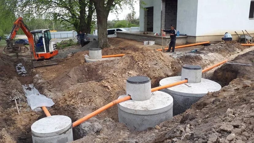 Монтаж септиків Гарантія 10 років Бетонні кільця Послуги Екскаватора