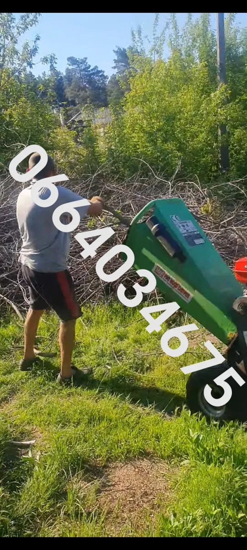 Послуги подрібнення гілок щепорізом, дробілкою 