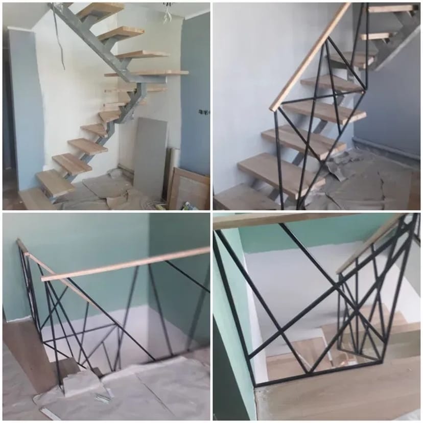 Сходи (драбини) на металевому каркасі. Перила. Поручні