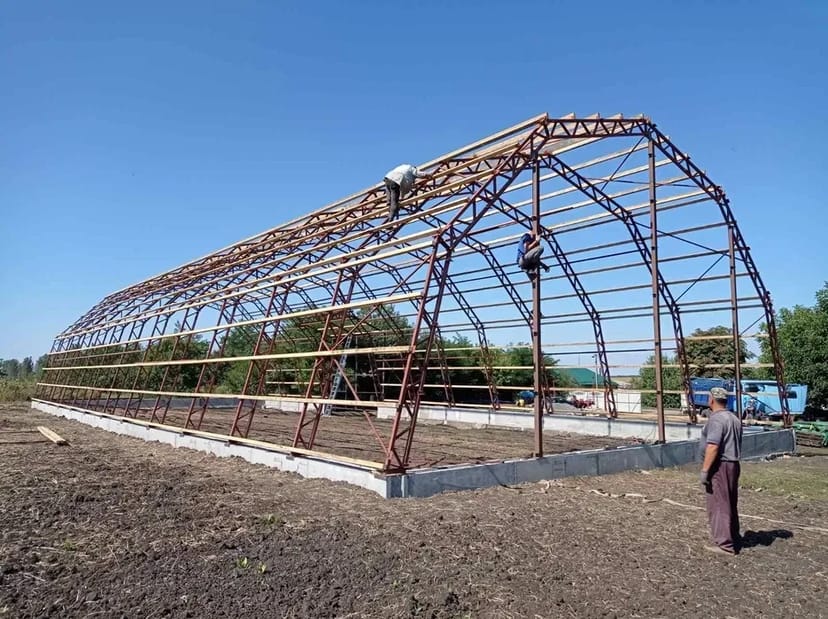 Будівництво ангарів під ключ! Ангар 12 х 45м. Ремонт криші!