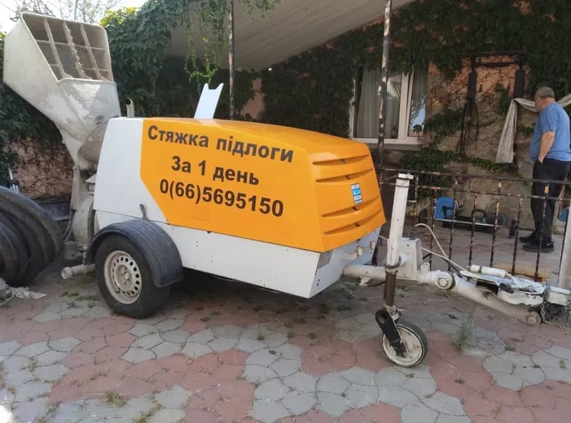 Машинная стяжка пола, выравнивание пола, полусухая стяжка, заливка пола. 200 грн/кв.м работа
