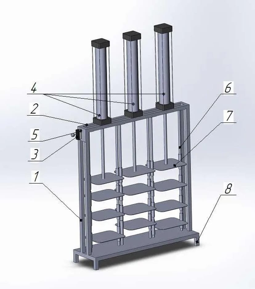Пневматичний прес П1-В з харчової нержавіючої сталі AISI 304