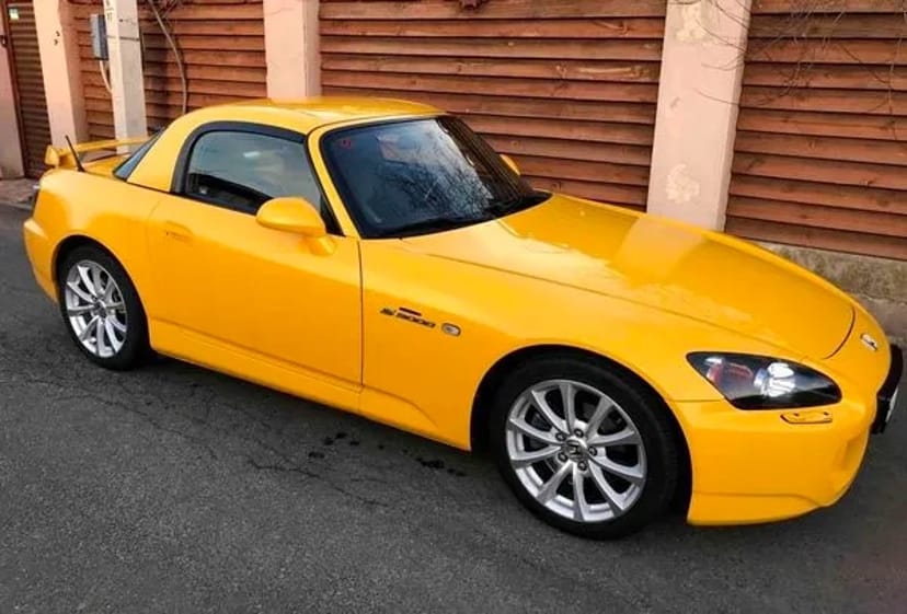 140 Honda S2000 жовтий кабріолет з водієм на зйомки весілля