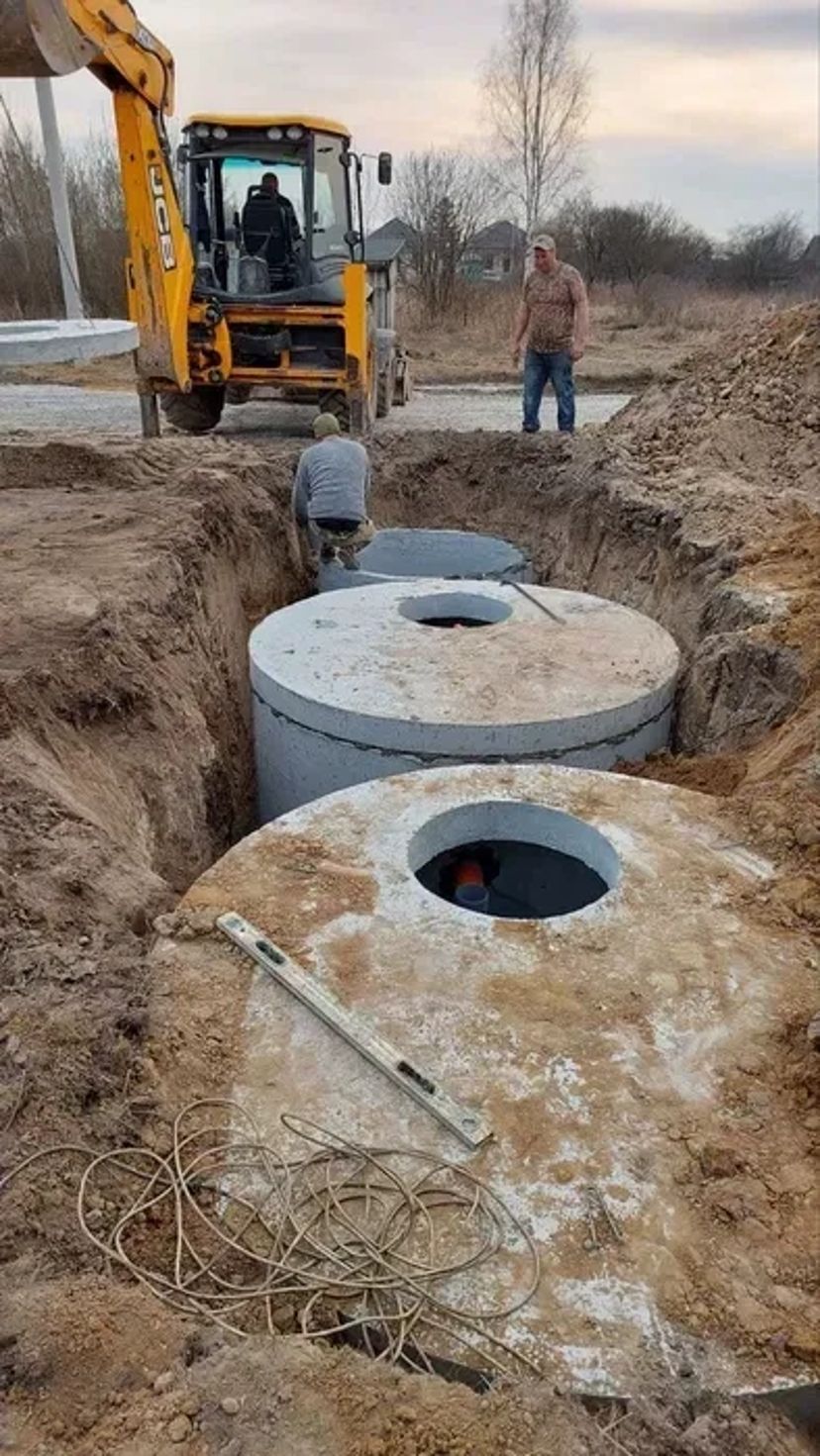 Копка каналізації Септик Монтаж ПІД КЛЮЧ траншеї дренажні ями для дома