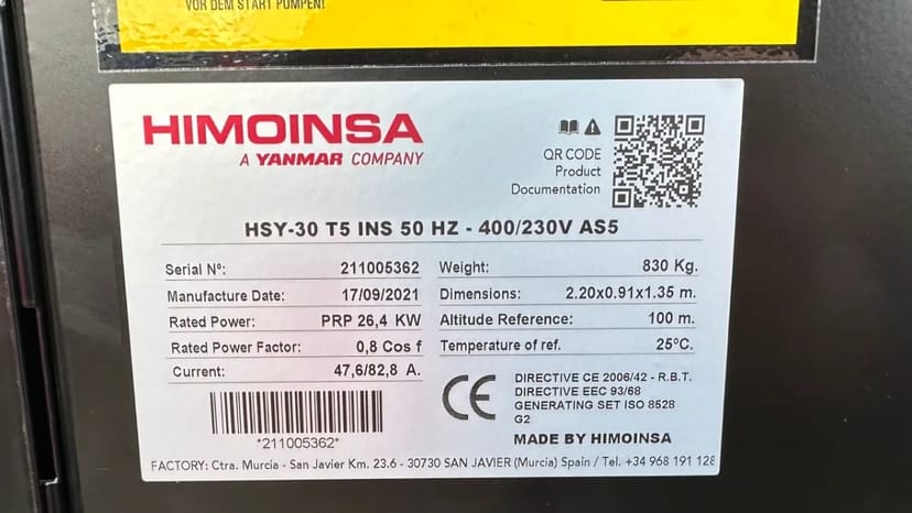 Дизельний генератор HIMOINSA HSY-30 T5 (24 кВт). 