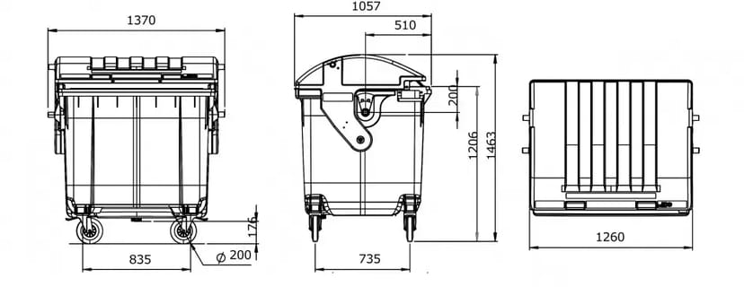 Запчасти Ремонт Контейнер для мусора бак мусорный ТБО ТПВ для сміття