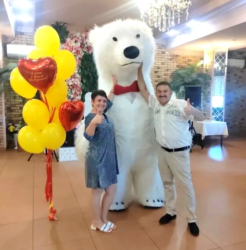 Білий ведмідь Кам'янське ростова лялька стриптиз аніматор панда лабубу