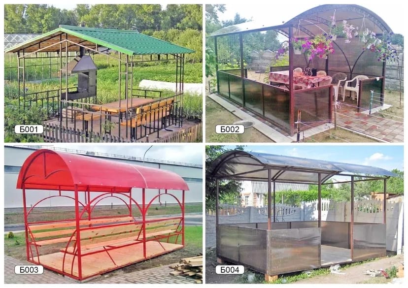 Ферми металеві, ангари, альтанки, веранди, прибудови до будинку.