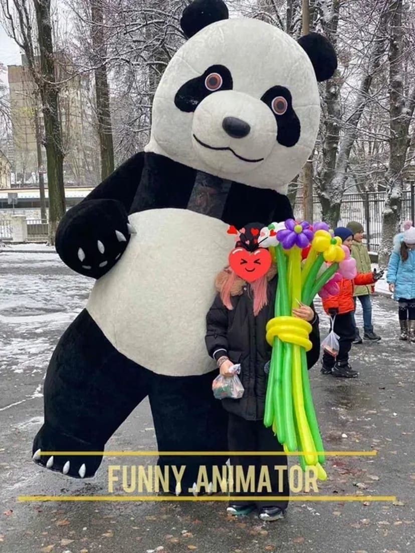 Костюми з нашими аніматорами. Білий ведмедик, Патрон, Панда