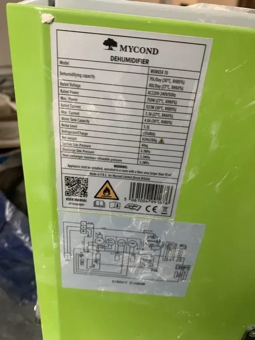 Осушувач mycond dehumidifier worker 70