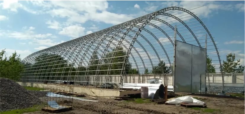 Ангари арочні.Арки 15м,18м ширина-в наявності.Нові.Ціни виробника. Полукруглі ангари.Склади.