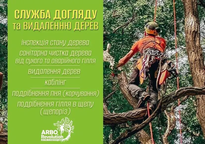 Арборист|Видалення дерев|Кронування|Корчування пнів|Обрізка саду|Зріз
