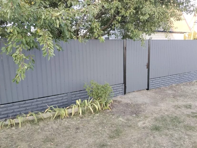 Установка 3Д секционный Забора ворот навес из профнастила