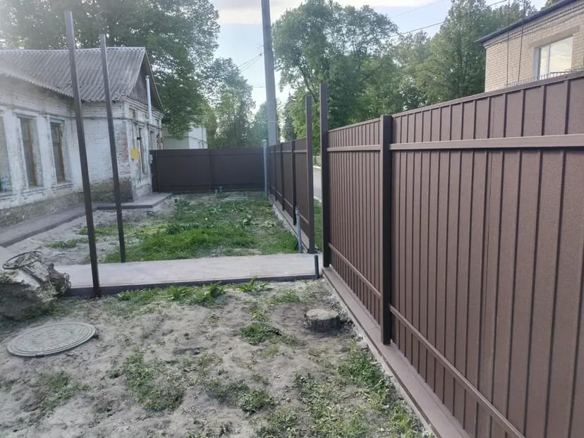 Установка 3Д секционный Забора ворот навес из профнастила