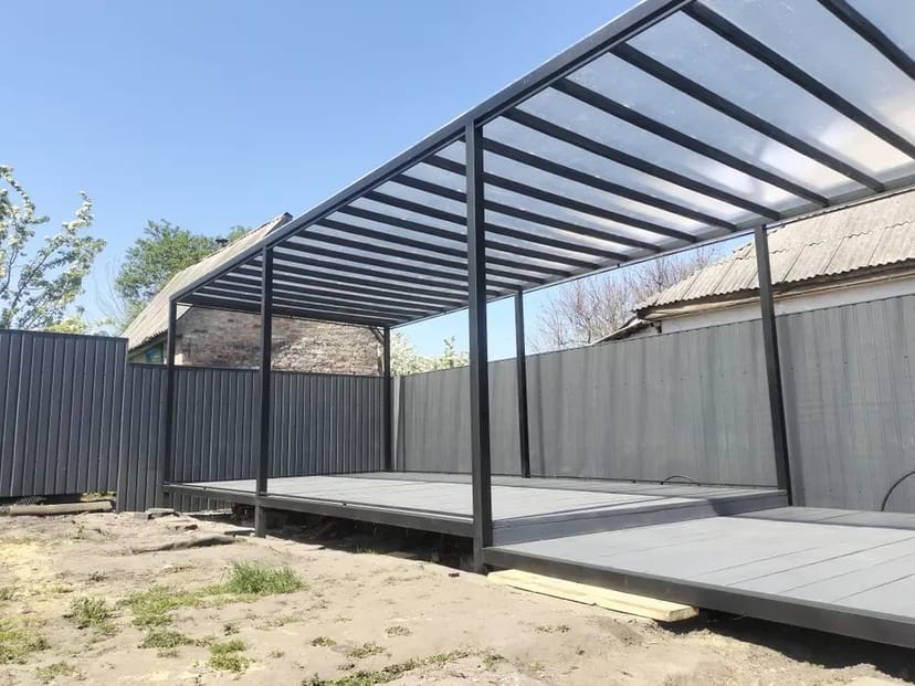 Установка 3Д секционный Забора ворот навес из профнастила