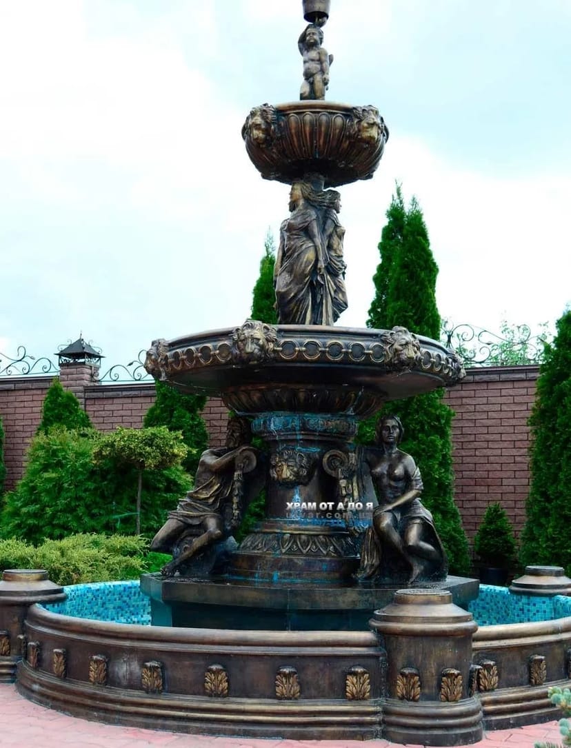 Фонтан садовий з бронзи