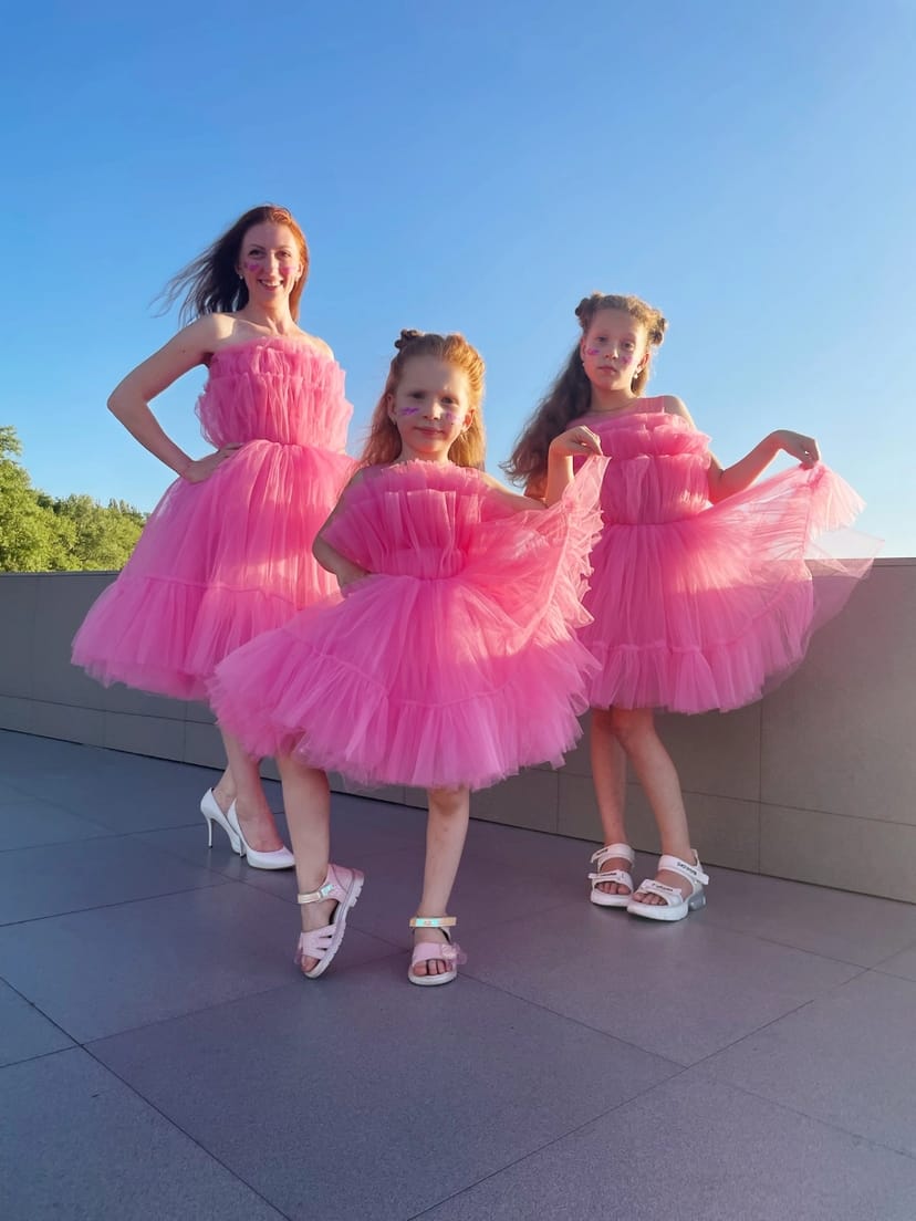 Фемелі лук рожеві сукні 116-122, 134-146, та S-L