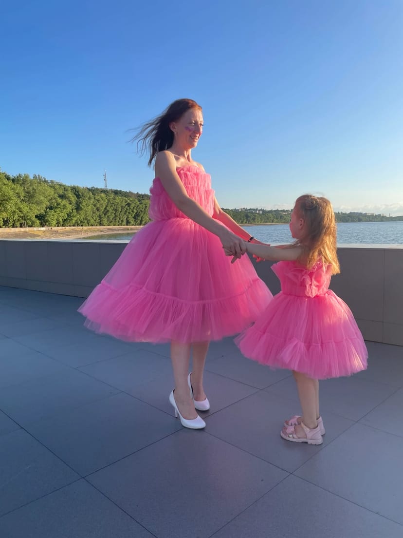 Фемелі лук рожеві сукні 116-122, 134-146, та S-L