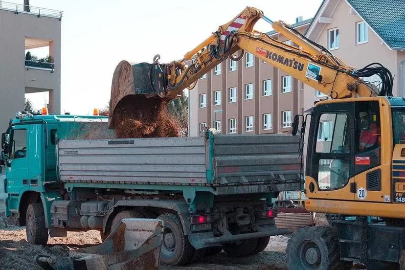 Вивіз сміття, екскаватора, автовежа, вантажоперевезення, пісок, відсів