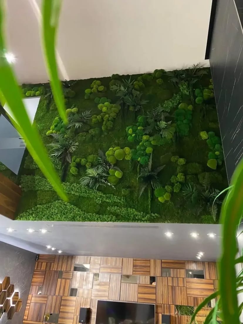 Жива стіна з рослин у вітальню, спальню. Жива композиція із квітів