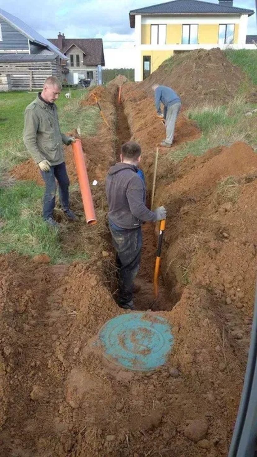 Копання каналізації. Септик під ключ. Земляні роботи.