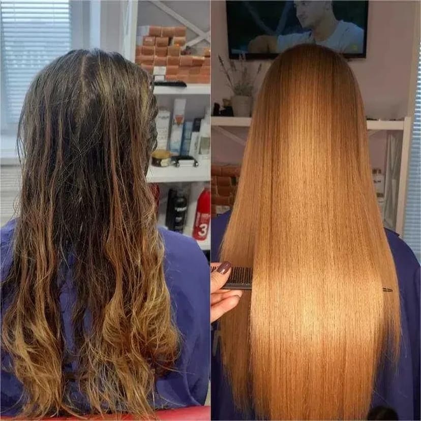 Вирівнювання та відновлення волосся, надання пасмам гладкості, еластичності та здорового блиску