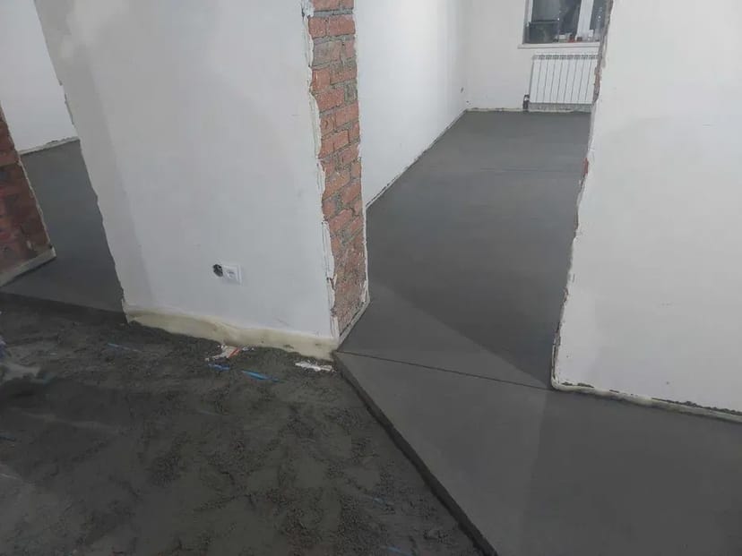 Машинна стяжка підлоги, напівсуха підлога ціна, заливка стяжки пола