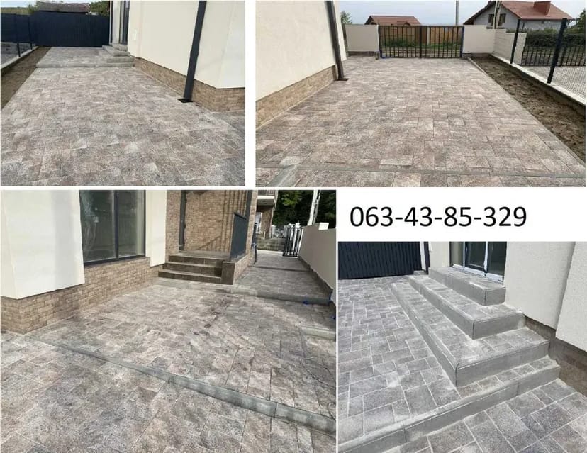 Укладання Бруківка, тротуарна плитка, брусчатка