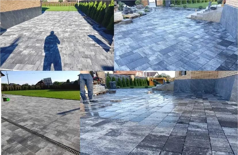 Укладання Бруківка, тротуарна плитка, брусчатка