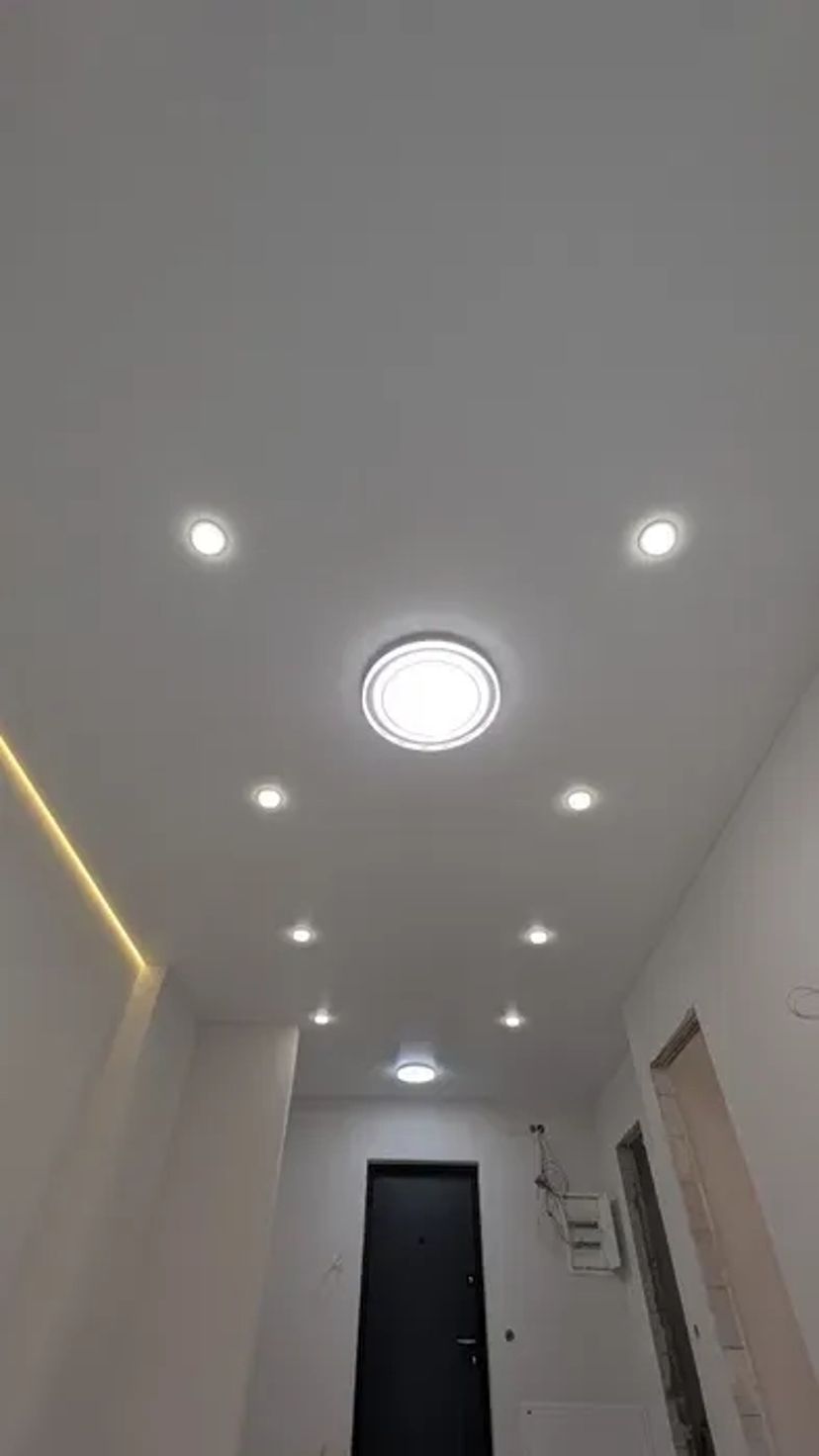 Натяжний потолок, стеля. Встановлення освітлення. Дрібний ремонт.