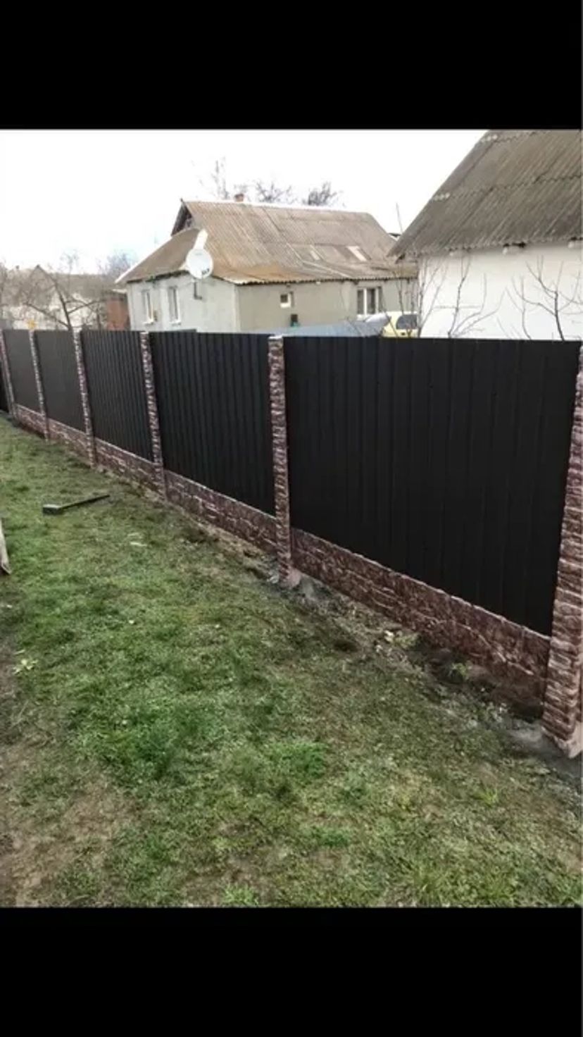 Забор , Паркан , Євро - забор , Забор Бетонний , Євро Огорожа ,Глянцева
