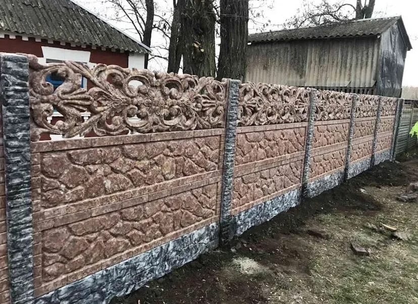 Забор , Паркан , Євро - забор , Забор Бетонний , Євро Огорожа ,Глянцева