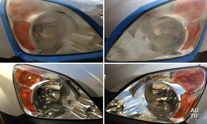 Полірування фар з подальшим бронюванням антигравійною плівкою