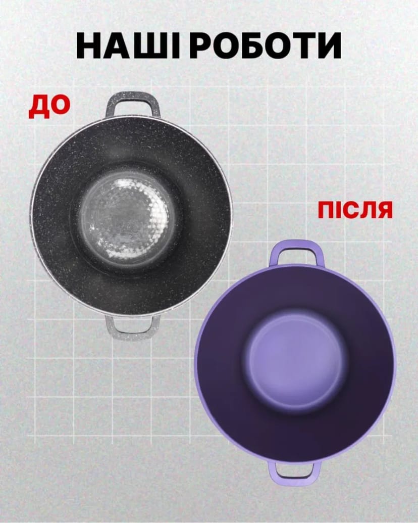 Нанесення тефлону на каструлю 3л