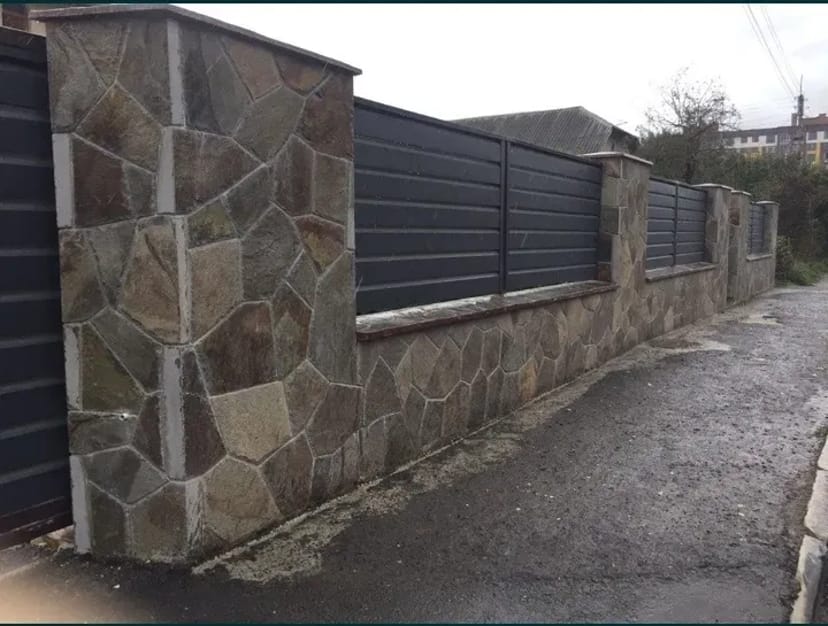 Мур, забор, біседка, мангал, камін, камінь, барбекю, сходи,відмостки