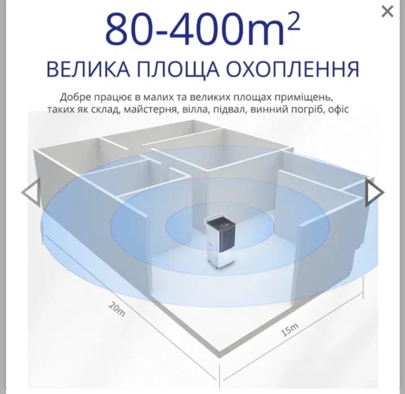 Осушувач промисловий Надпотужний до 400м2 осушитель воздуха 90