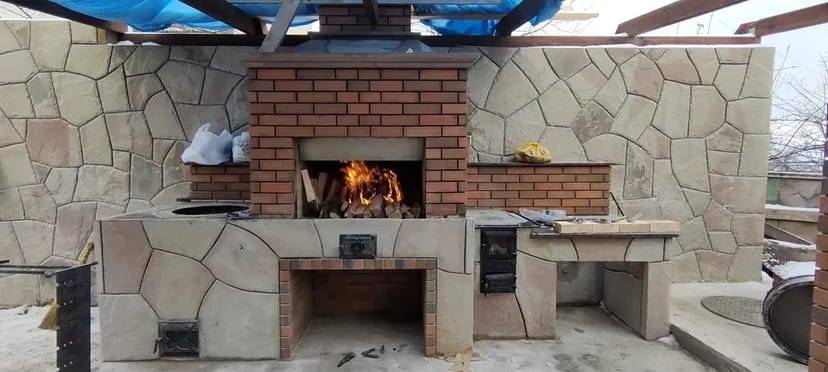 Мангал з каменя барбекю тандир вуджарні пйици сушка кухня камін