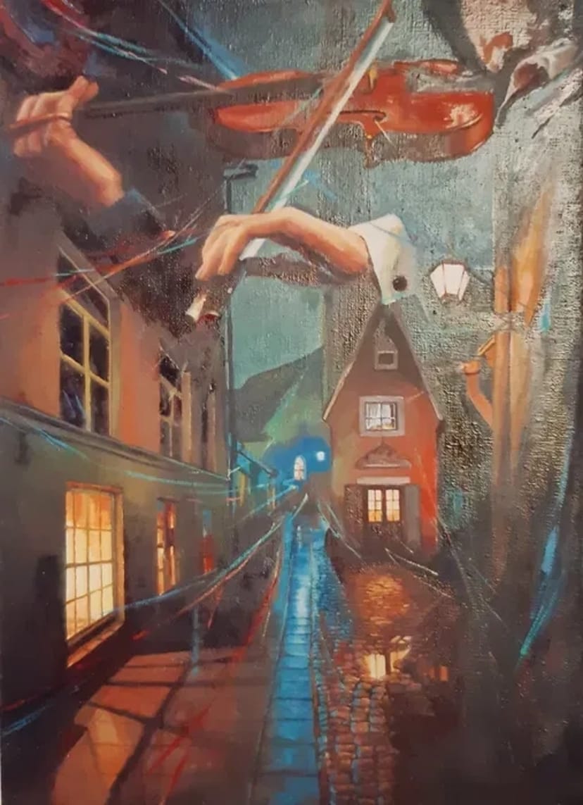 Міський пейзаж, авторські роботи, Харків, олією