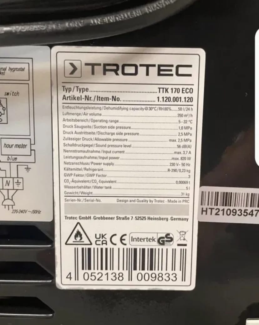 Промисловий осушувач TROTEC